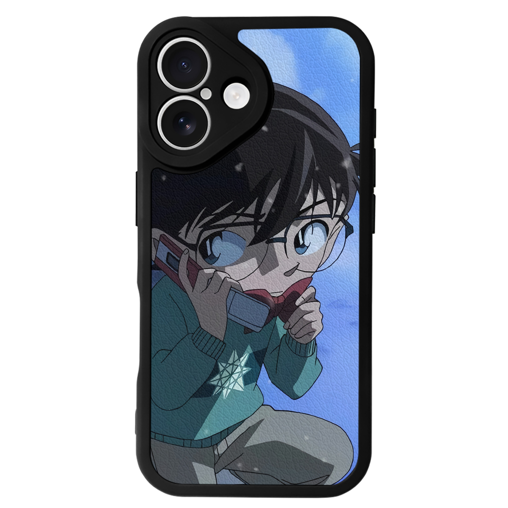 （画像用） 名探偵コナン Detective Conan 【iPhone 16シリーズ対応】シリコンスマホケース（レザー調） 材質：シリコン